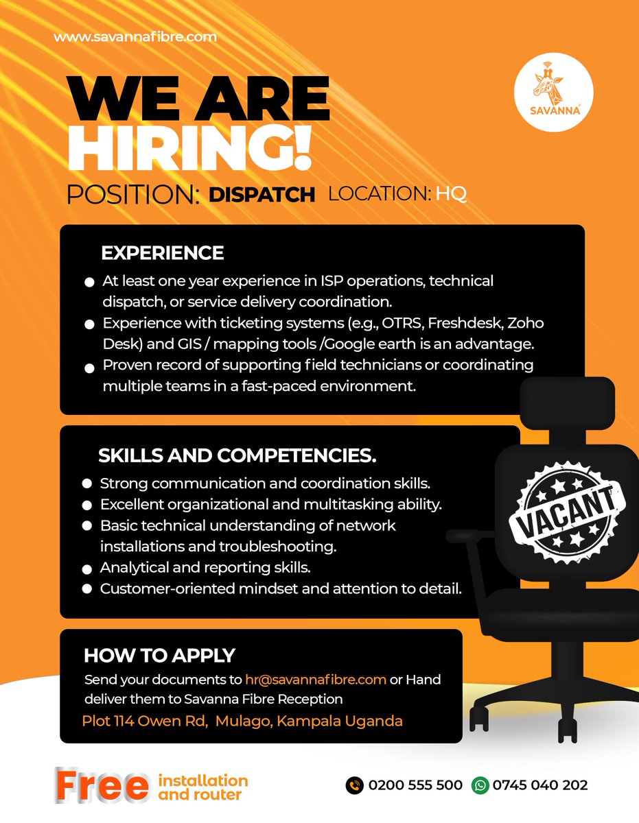 SavannaFibre's tweet image. #SavWIFI
#Wearehiring
#Stayconnected