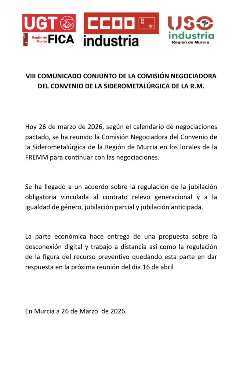 CCOO INDUSTRIA REGION MURCIA tweet media