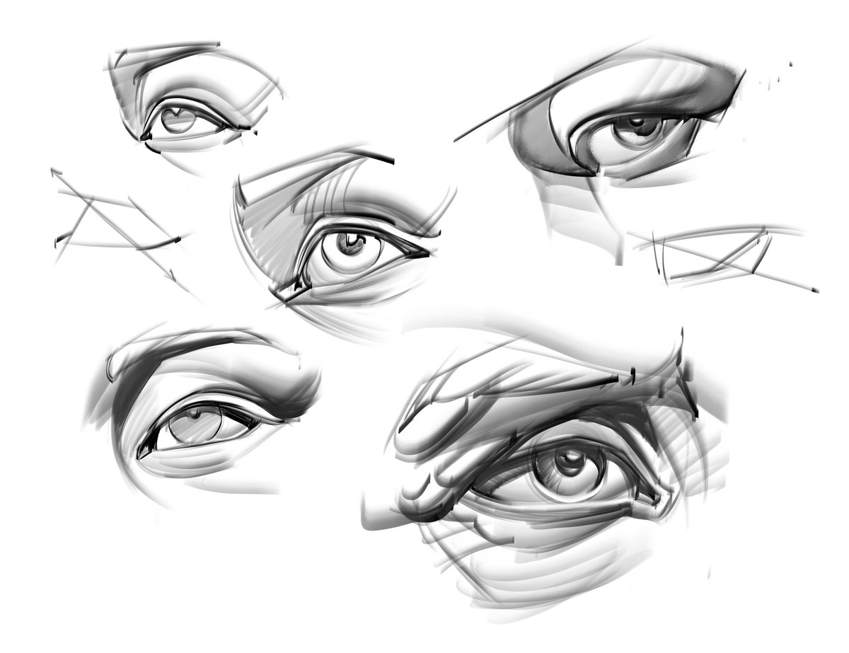 saqomolo's tweet image. Eye sketches! #eyes #sketches #doodles #gottogetbetter #figuredrawing #gesturedrawing #iris #pupil #brow #anatomy #humananatomy #drawing