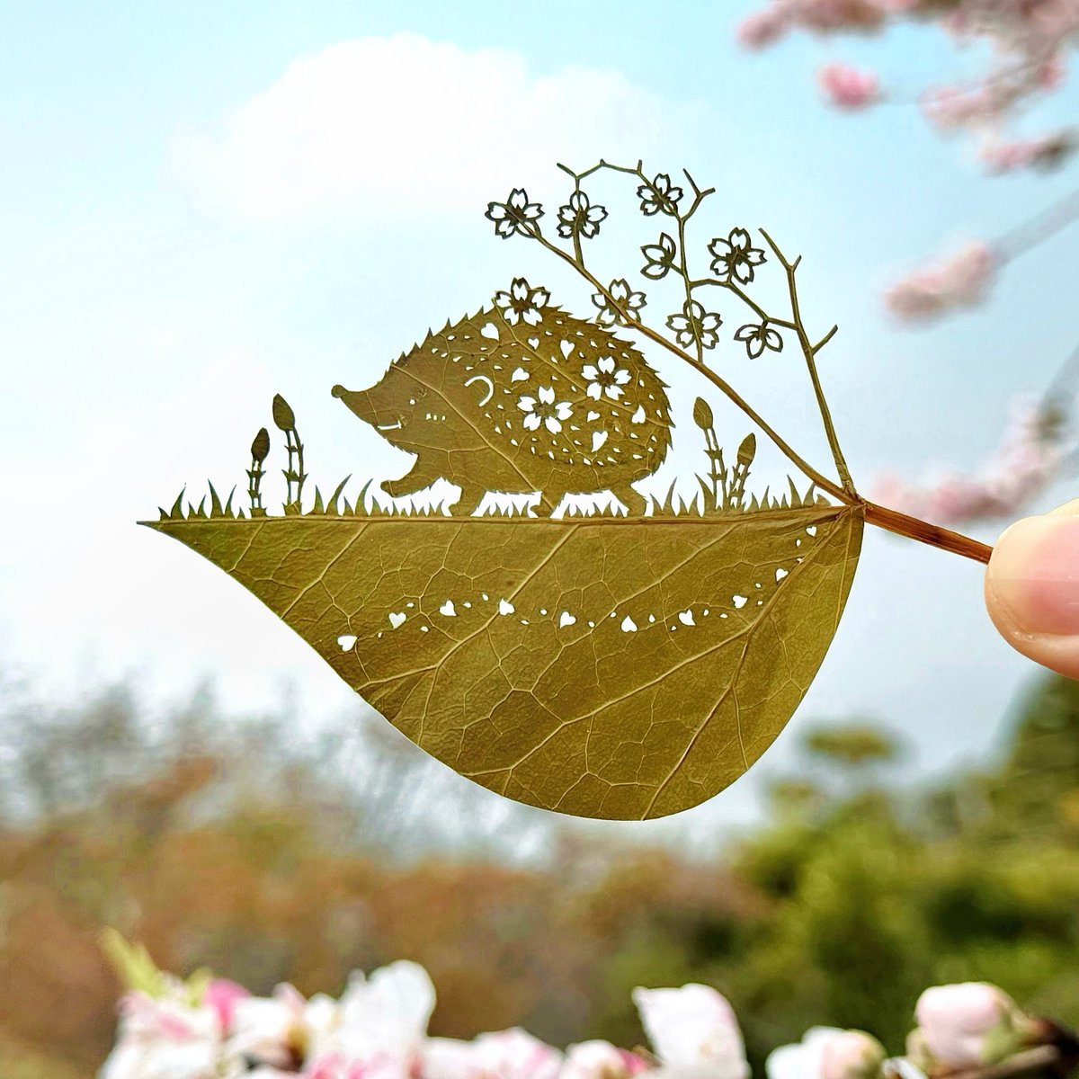 リト@葉っぱ切り絵 tweet media