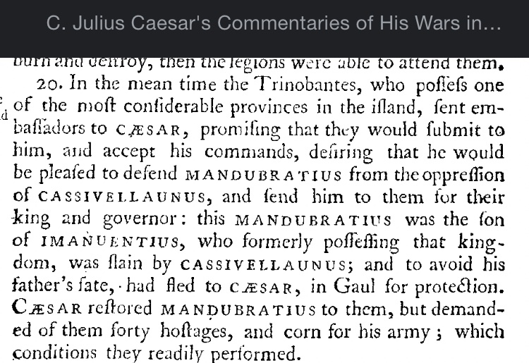 <a href="/wmarybeard/">mary beard</a> - 

Cannot wait to see you at Monmouth next month! (health permitting🤞)

A Caesarean question that has troubled me -

Why was Caesar back in Gaul in Chapter 20 but in Britain in both chapters 19 and 21?

I have a suspicion that the answer may well lay in Monmouth!!!