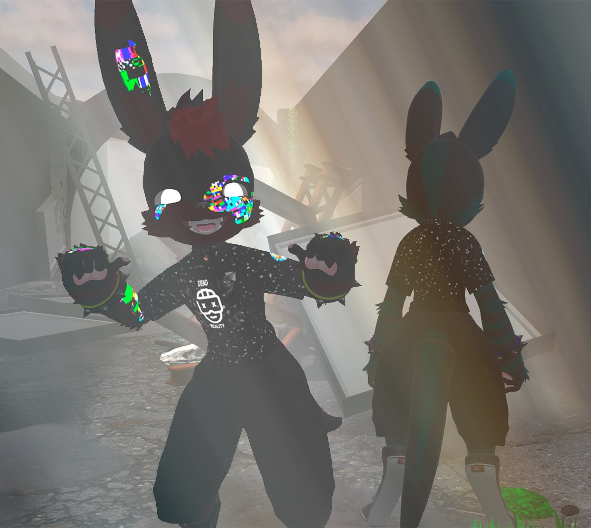 CVorox's tweet photo. Your fall was huge but your getting up was even greater⚠️🖤🐰#Furry #VRChat #Nanachi #Bunny #vrchatfurry https://t.co/g1Wuk6BHGJ