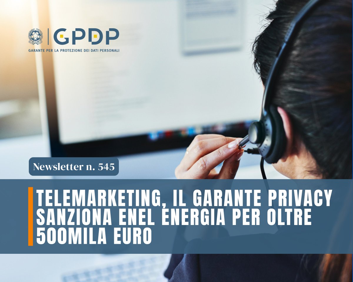 Garante Privacy tweet media