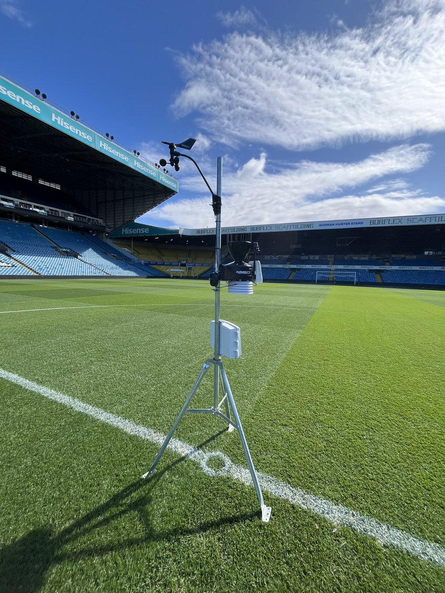 UKWeatherExpert's tweet photo. Precision meets performance ⚽🌱

Prodata on site at Leeds United, delivering a full environmental monitoring install across the stadium and training grounds. Using the Davis Instruments EnviroMonitor system, we’ve equipped multiple locations with advanced sensors tracking PAR, leaf wetness, solar radiation, ET, rainfall, wind, temperature, humidity, and soil conditions.

Real-time data. Smarter decisions. Elite pitch performance.

@agrovistauk #LeedsUnited #SportsTurf #AgTech #EnviroMonitor #SmartStadium #PitchManagement #DataDriven #Prodata  @davisinst