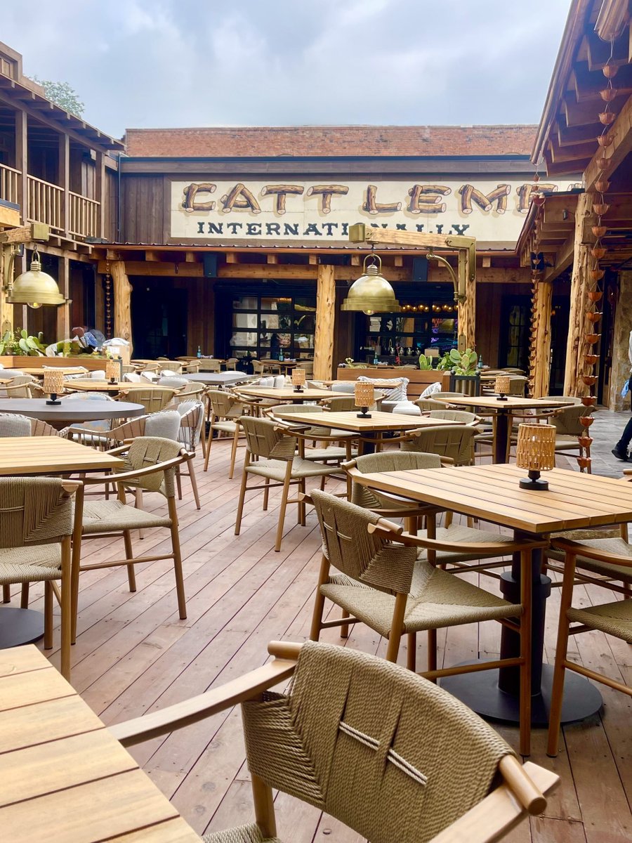 shilonikelle's tweet photo. Sink your incisors into a juicy tomahawk steak, Taylor Sheridan’s favorite cut, at the new Cattlemen’s Steak House — a legendary hangout in the Fort Worth Stockyards now transformed by the Yellowstone creator.

The new patio is my favorite part!

https://t.co/E65QHe3MJI https://t.co/YFXBfTtLl1