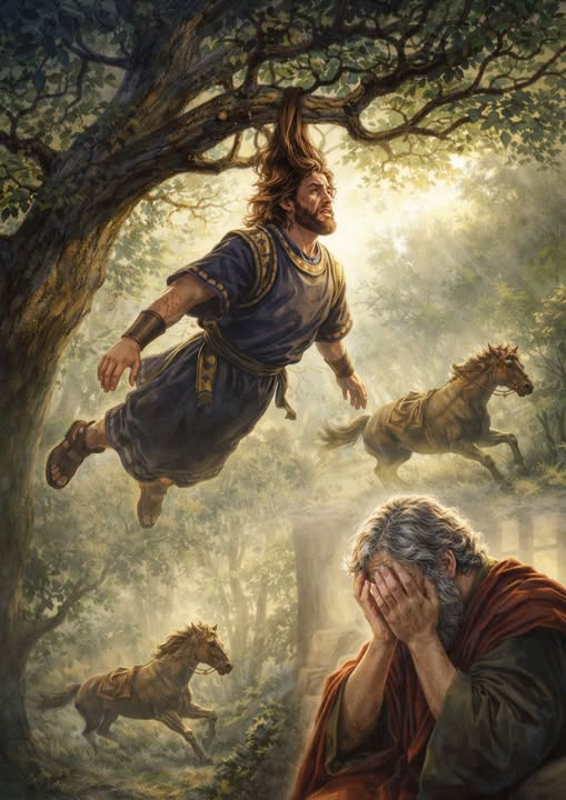 ABSALOM—BEAUTY, REBELLION, AND A TRAGIC END.

Absalom was admired throughout Israel for his striking appearance—especially his remarkable hair (2 Samuel 14:25-26). Yet, despite these outward qualities, his life ended in tragedy because of pride and rebellion against his father,