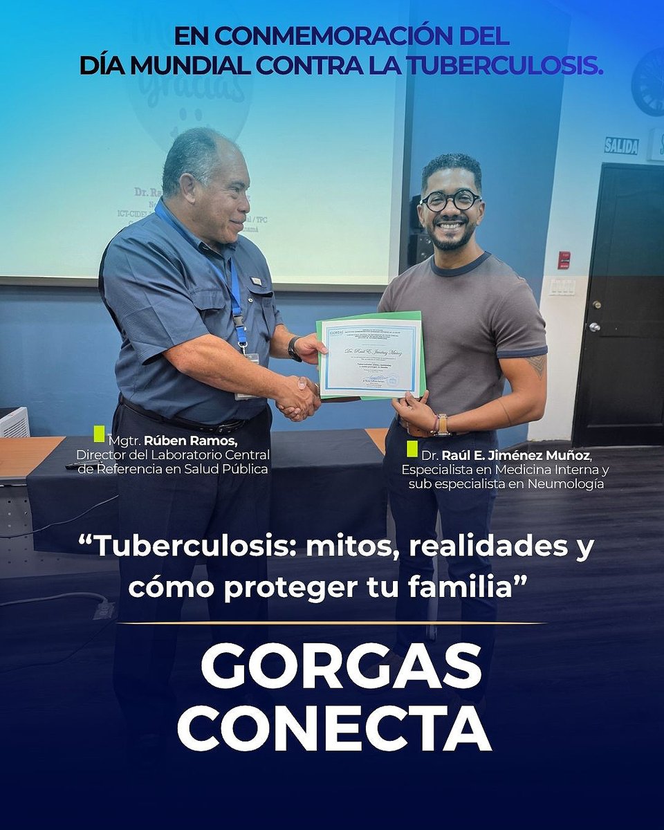 InstitutoGorgas's tweet photo. En el marco de la primera edición de Gorgas Conecta, una iniciativa impulsada por la Dirección de Investigación y Desarrollo Tecnológico (DIDETEC), el Instituto Conmemorativo Gorgas de Estudios de la Salud (ICGES), a través de la Sección de Micobacteriología del Laboratorio Central de Referencia en Salud Pública, llevó a cabo la jornada educativa titulada “Tuberculosis: mitos, realidades y cómo proteger tu familia”, en conmemoración del Día Mundial contra la Tuberculosis.

La conferencia fue impartida por el Dr. Raúl E. Jiménez Muñoz, especialista en Medicina Interna y subespecialista en Neumología, quien abordó aspectos fundamentales de la tuberculosis, desde su origen histórico y comportamiento epidemiológico, hasta su diagnóstico, tratamiento y medidas de prevención. El Dr. Jiménez Muñoz destacó que la tuberculosis es una enfermedad infectocontagiosa de larga data, considerada una de las más antiguas de la humanidad, y que continúa siendo la principal causa de muerte por enfermedad infecciosa a nivel mundial.
#docencia #tuberculosis #diagnósticos
#saludpublica #ICGES

Publicación completa: https://t.co/6Z2iPo4qAB