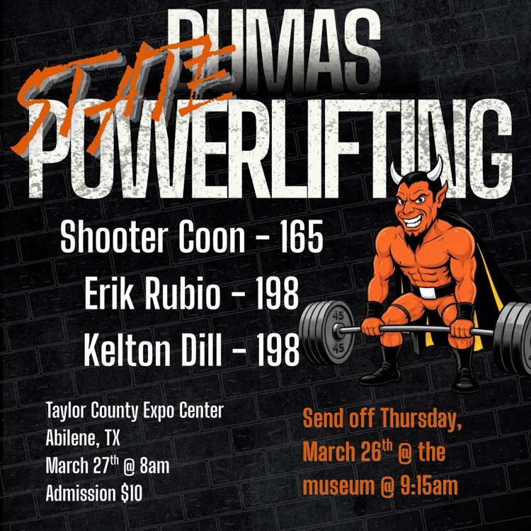 DISD_Athletics's tweet photo. State Powerlifting 🏆 The Demons are heading to Abilene this morning! Send off at the museum at 9:15am. Go Demons!
#dpnd #powerlifting #uil https://t.co/siKiU6pm2H