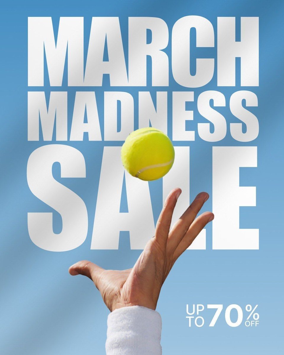 nusportswear's tweet photo. March Madness is here 🔥
Win big with up to 70% OFF on the gear you actually want,racquets, shoes, apparel, and more.
No bracket. no problem… Just great deals.#TennisSales
#TennisGear
#TennisLife
#GameSetMatch
#TennisShop
#RacquetDeals
#TennisEssentials
#PlayToWin https://t.co/eSsM4be7e0