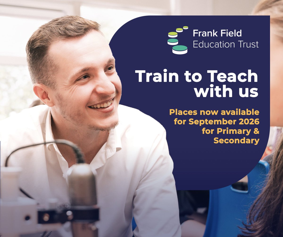 HandforthGrange's tweet image. Make a difference in your community. Train to Teach with FFET.

Qualify in one year with practical experience, expert training and support.

Places are now available for September 2026.

Learn more: ffet.co.uk/train-to-teach

#getintoteaching #traintoteach #SCITT #teachfirst