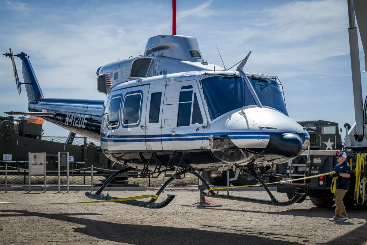 thenewarea51's tweet photo. The Nuclear Emergency Support Team (NEST) Bell 412 is being retired at the National Museum of Nuclear Science &amp; History in Albuquerque, NM after 30 years of service. ☢️👃🚁

📷 Jessica Baca https://t.co/kgqWvDQYBB
