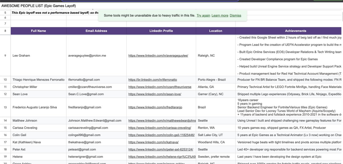 ibackstrom's tweet image. Some random guy created spreadshit.
Fired Epic people start to put their credentials.
Anybody have access to this info.
Are you people out of your mind?!?!

#epic #layoff #hack
