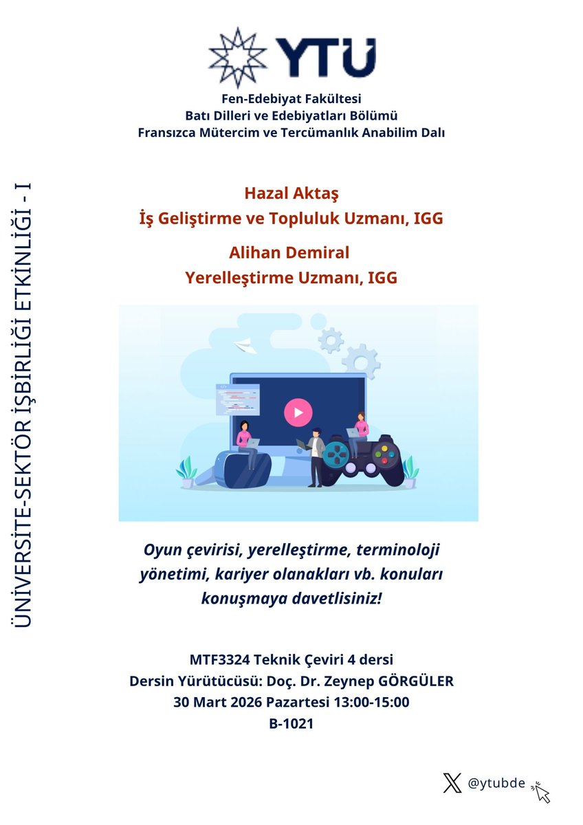 YTÜ Batı Dilleri ve Edebiyatları Bölümü tweet media