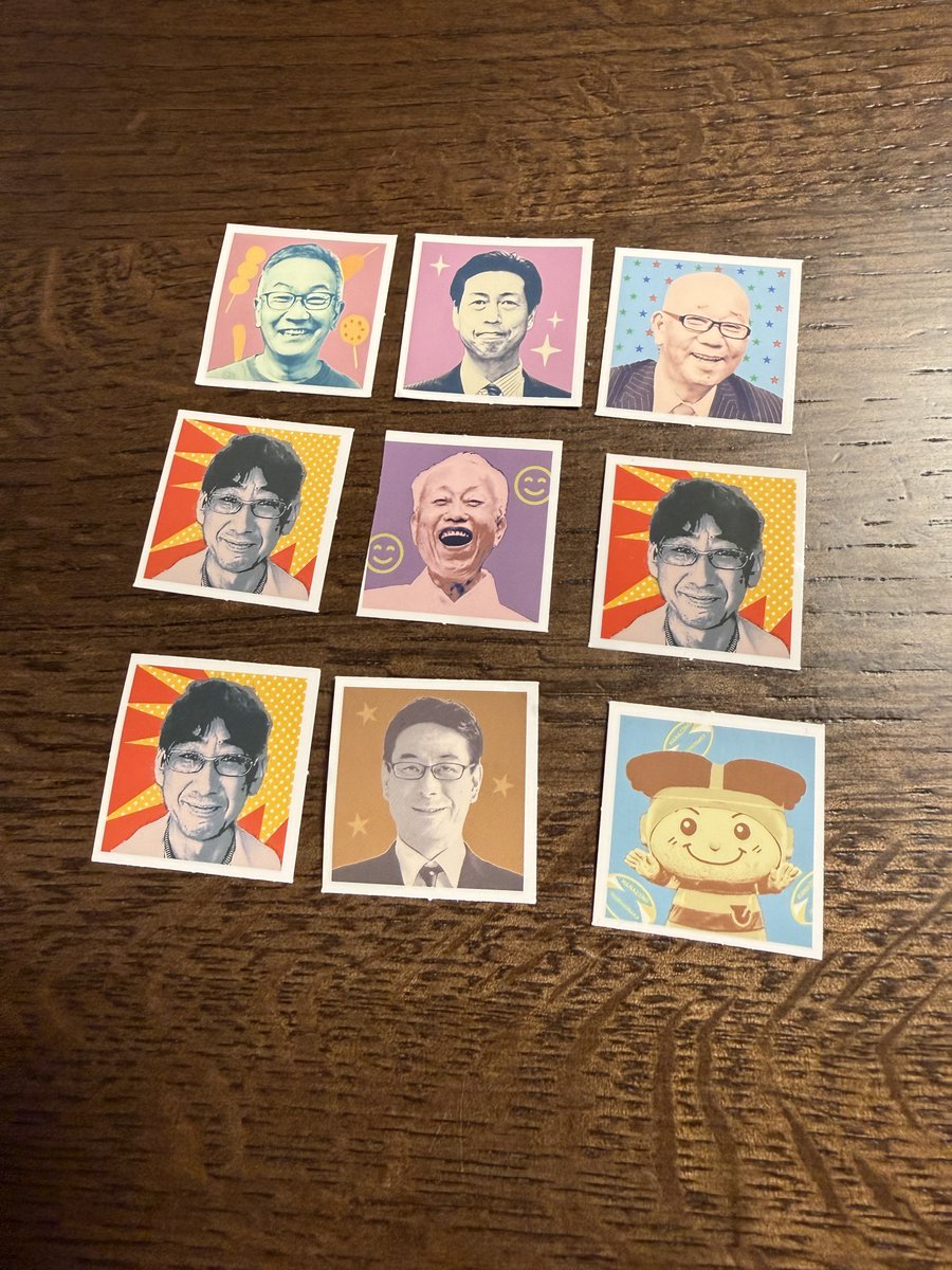morimotoshoji's tweet photo. こないだ東大阪でレンタルされたときもらった「この人だ〜れ？」東大阪版を開封。しらんおっさんのシールが集まった https://t.co/kVCltzzPSy