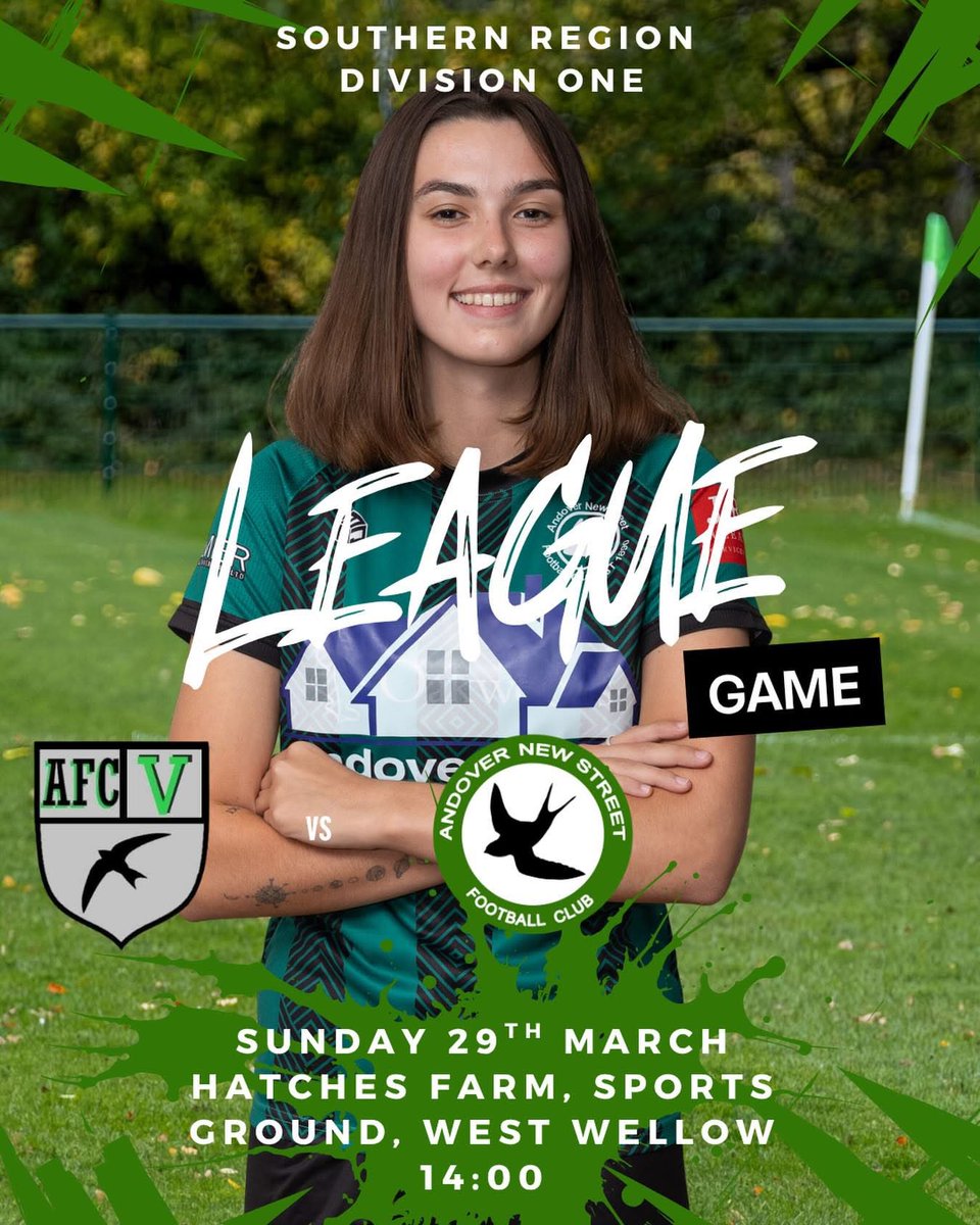 MATCHDAY FIXTURE | SUNDAY 29th MARCH 💚🖤  

We’re back on the road this weekend as we take on AFC Varsity.  

📅 Sunday 29th March  
⏰ 2:00pm Kick-Off  
📍 Hatches Farm Sports Ground, West Wellow  

Another big game for the girls as we continue our league campaign. The squad