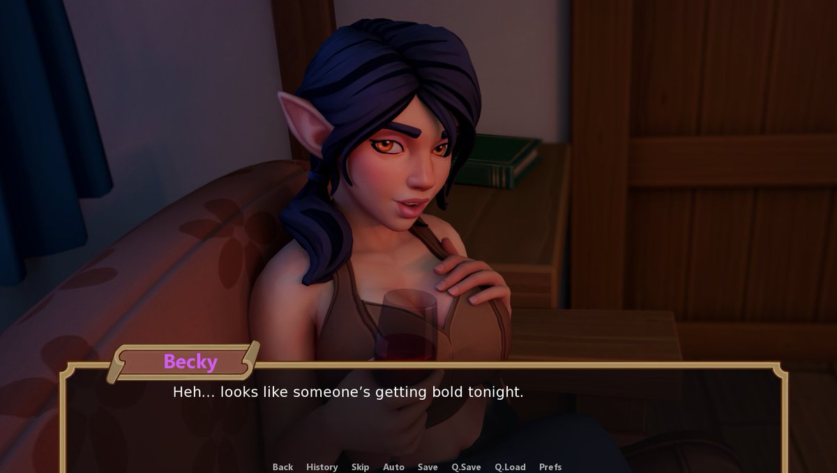 Just finished integrating Becky’s new quests into the game.
Everything I planned for her in the first version is now playable.
Still need to polish some scenes and details, but it’s nice to see it all working in-game.