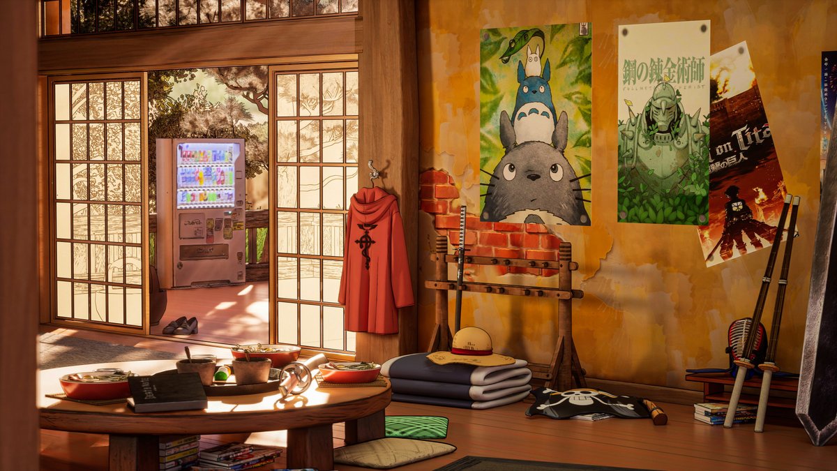 3dEgor's tweet photo. I made a cozy anime room with hidden references.

Some are easy, some are not 👀
Did you find them all?

More: https://t.co/EAazglKAXk

#AnimeArt #AnimeStyle #3DArt #UE5 #EnvironmentArt #GameArt #Otaku
#AnimeCommunity #3DArtist #GameDev #EnvironmentArtist #RealtimeArt #UE5Art https://t.co/rjAtAydTAe