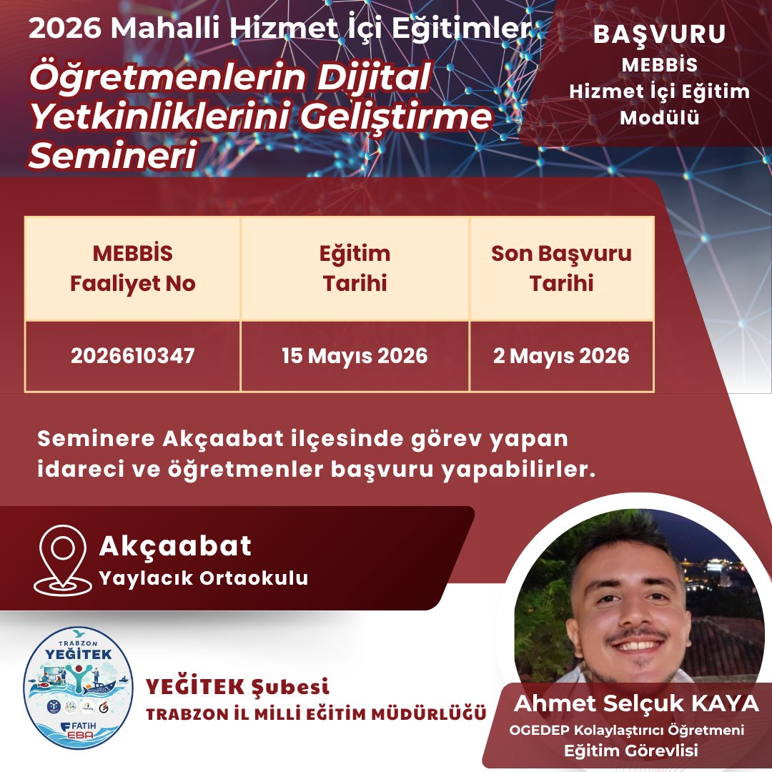 Trabzon MEM YEĞİTEK Şubesi tweet media