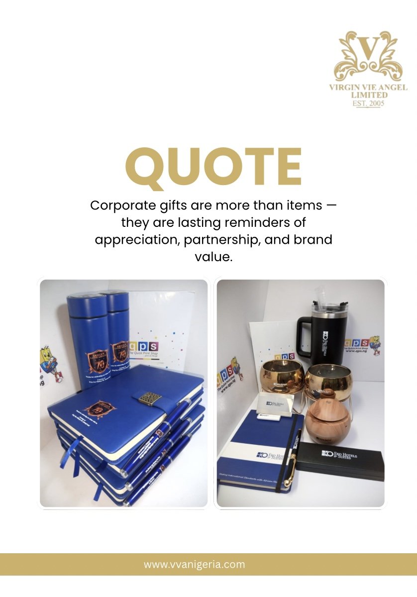 vvanigeria's tweet image. A thoughtful gift today builds stronger business relationships tomorrow.

call or message us: 
09022228484
08033338484 

#virginvieangellimited  #ClientAppreciation #CorporateSouvenirs #BusinessGrowth #CustomerRetention