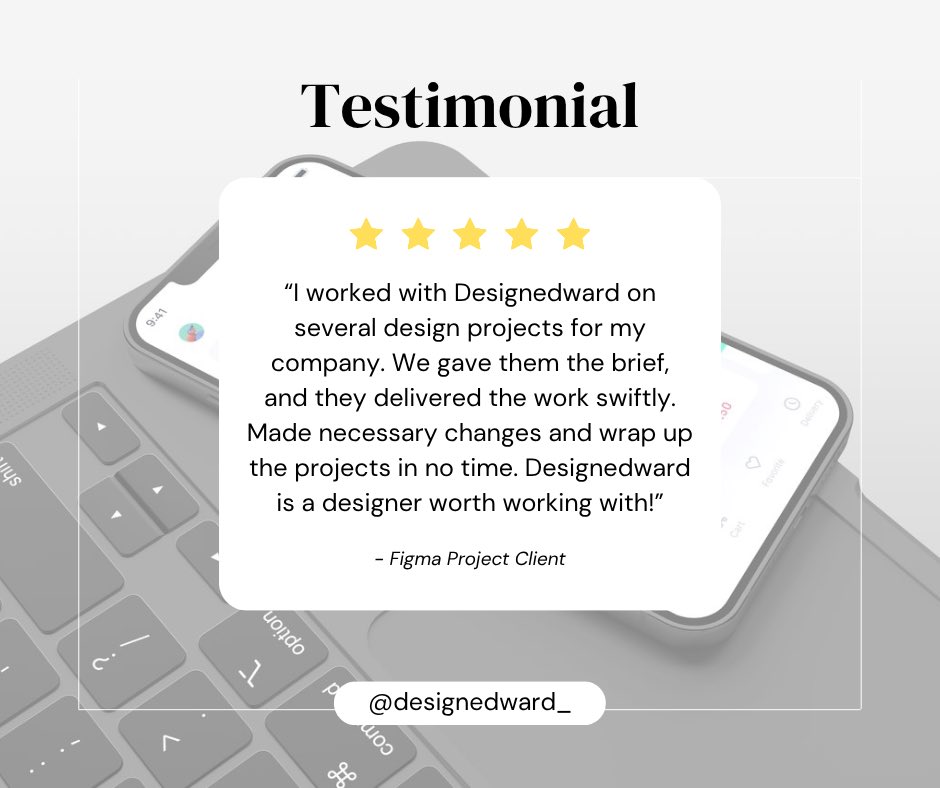 designedward_'s tweet photo. We don’t just design for the looks, we design keeping in mind the brand’s mission and vision.

This what our clients are saying about their experience with us. 

Ready for your own success story? DM us today

#clientreview #design #uiux #brandsuccess https://t.co/ZLxVanstFr