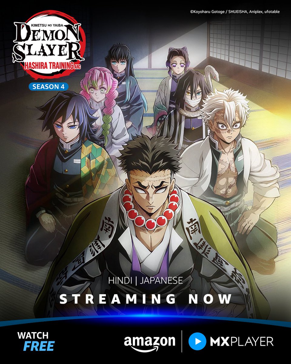 MXPlayer's tweet photo. ek warrior, ek mission aur final battle ka waqt ⚔️
dekhiye Demon Slayer S4 only on Amazon MX Player for FREE | All Seasons Streaming Now
#DemonSlayerS4 #DemonSlayerS4OnAmazonMXPlayer #StreamingNow https://t.co/agFDxnaOEz