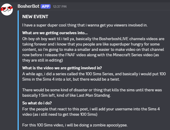 bosherbosh's tweet photo. Join the Discord to be apart of the video!

https://t.co/hns9foM0CH https://t.co/TCuw1SkiKV