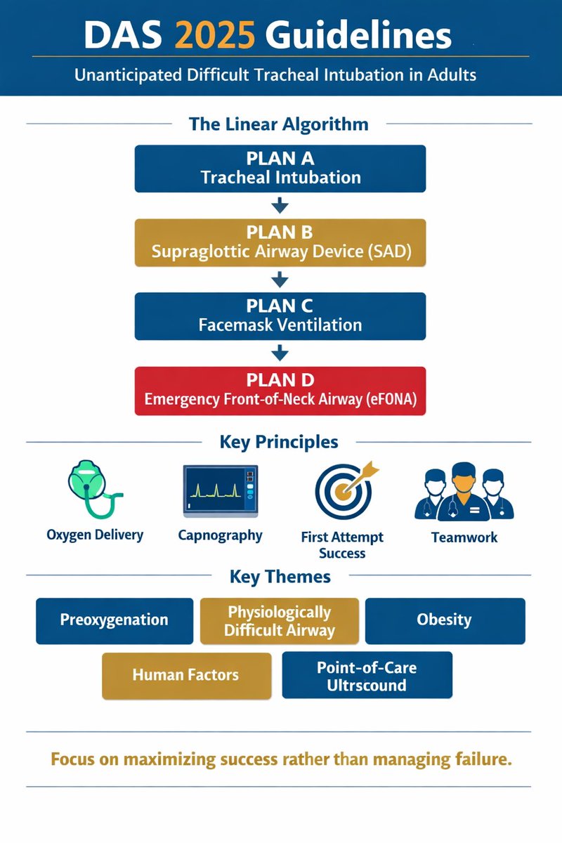 aleppofree's tweet image. I will be sad if you missed SAD as Plan B 😅
When Plan A l fails 😢
Go for the i-gel. 🟠
OXYGENATION is the priority. Not intubation.
#Anaesthesia #DifficultAirway #CICO #MedEd #Airway #DAS2015