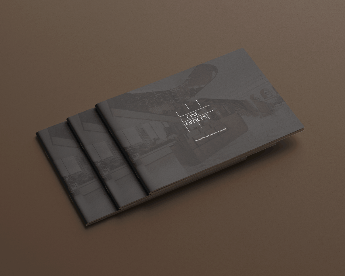 ConsultantsSaba's tweet photo. A closer look at the brochure crafted by Saba Consultants for One Offices by The Executive Centre, reflecting the sophistication and vision behind the space. https://t.co/9UqaM0WyWU