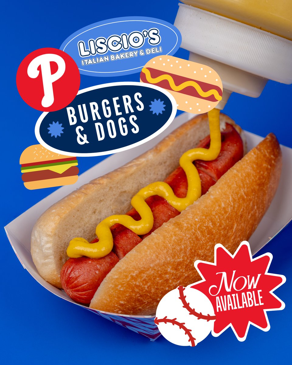 LisciosBakery's tweet photo. New menu items are here! Starting today, enjoy hot dogs and burgers at Liscio’s, available grab-and-go or fresh from our kiosk. 🌭🍔

#LisciosBakery #LisciosDeli #SouthJerseyEats #BakeryAndDeli #LocalFavorites https://t.co/IeuV2XIurp
