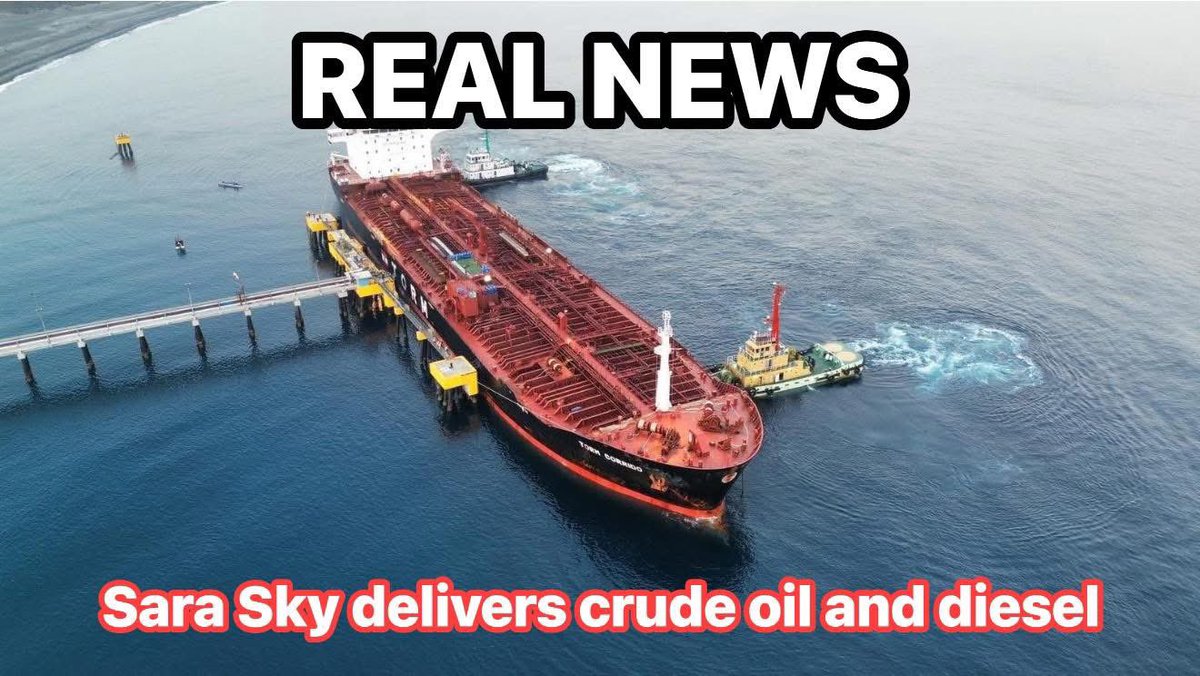 jesusfalcis's tweet photo. OMG!

Malacañang confirms the arrival of 700,000 barrels of Russian crude oil.

Sierra Leone-flagged Sara Sky, bearing high-quality crude from Russia's ESPO pipeline, arrived on Monday.

Sec. Sharon Garin also confirms the arrival of diesel.

Walang sinabi yung fake news ng mga DDS na dumating daw na oil sa Davao City. 👊

And take note ah, walang kinalaman si Sara Duterte dyan sa Sara Sky hahaha! 😂

#RealNews