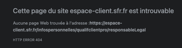 oschira's tweet photo. @sfr qui demande de mettre à jour ses coordonnées pro mais l'espace client bug 1 page sur 2 https://t.co/FHXO2KfDox