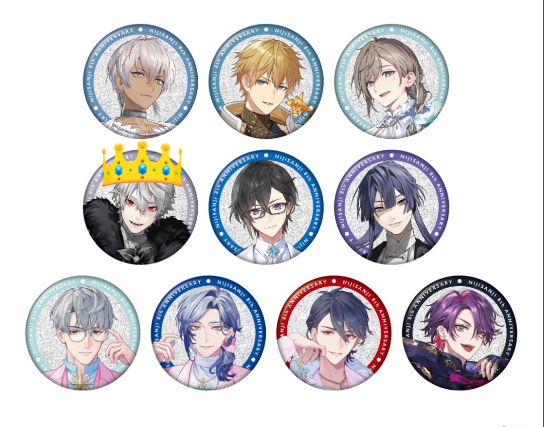 mafu754's tweet photo. 【交換】にじさんじ 8th Anniversary
グリッター缶バッジ　ランダムステッカー　

譲　画像1.2

求　画像3.4👑または定価+送料

同種での交換
郵送でのお取り引きのみ https://t.co/dcf1zk8X1D