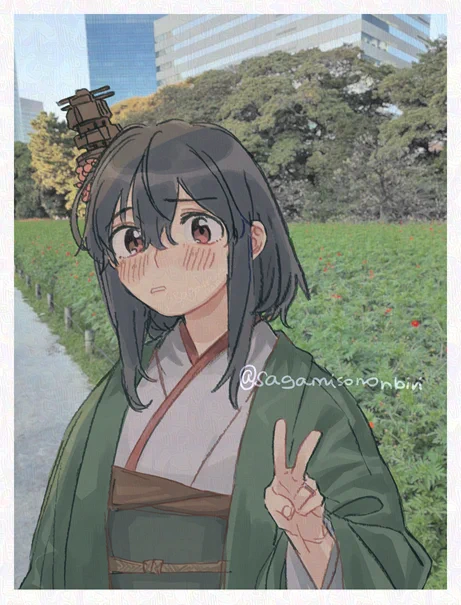 嫁さまに撮るね～って言ったらここで撮るの…?って顔してた