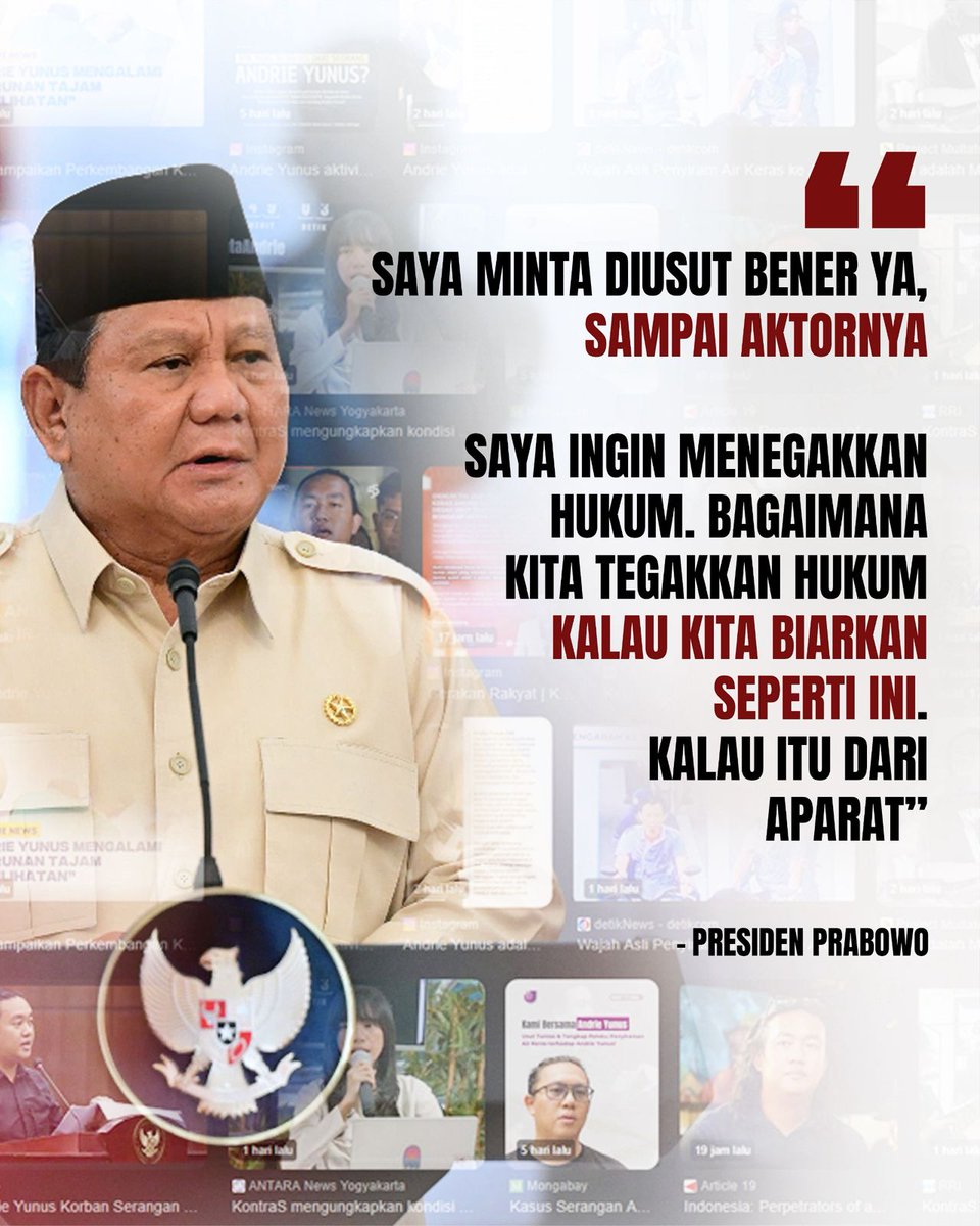 Rakyat ingin melihat apakah penegakan hukum akan konsisten. Pernyataan tegas harus diikuti langkah nyata. Jika aktor utama tidak disentuh, kepercayaan publik bisa benar-benar runtuh begitu saja #kontras #usuttuntas #terorairkeras Fuji