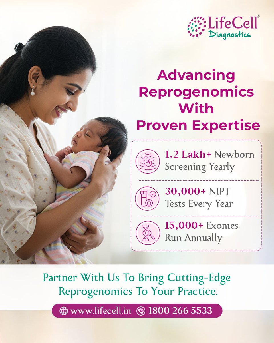LifecellD's tweet image. Better outcomes start with better insights.
1.1L+ genomes &amp;amp; high-accuracy NIPT by LifeCell Diagnostics.
📞18002665533
#Reprogenomics #NIPT #PrecisionMedicine