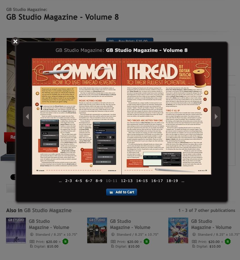 gbs_central's tweet image. Curious about our magazine, but want a sample? All of our issues are available to peruse as a preview on our backorders page.

Head to backorders.gbstudiocentral.com to check them out!

#gbstudio #gameboy #magazine