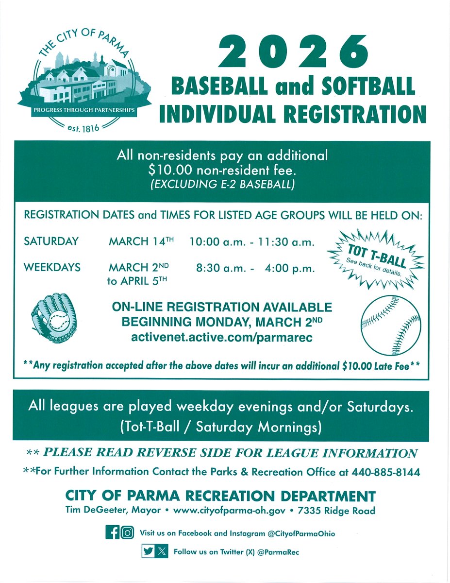 City of Parma Rec. tweet media