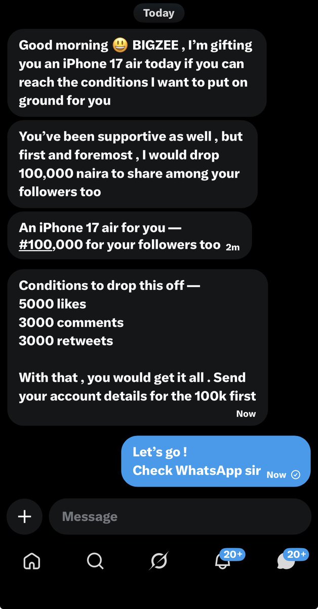 Omg 😳, this man has come again . The phone I’m using sef na you buy am for me ! 
Let’s do this ooo ! 
100k for my followers for free keh ! 
iPhone 17 air again for me as well ! 
Let’s do this please 🙏, it’s possible