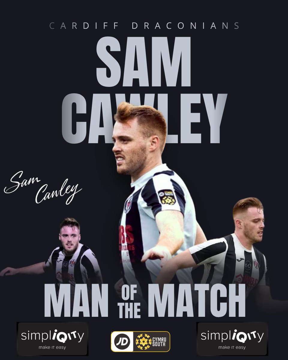 CDraconians's tweet photo. 💫 Your MOTM for Matchday 26 v Ynyshir Albions.

#𝟳 𝗦𝗔𝗠 𝗖𝗔𝗪𝗟𝗘𝗬 👏🏻

Sponsored by Simpliqity https://t.co/KlT2kz9mE4