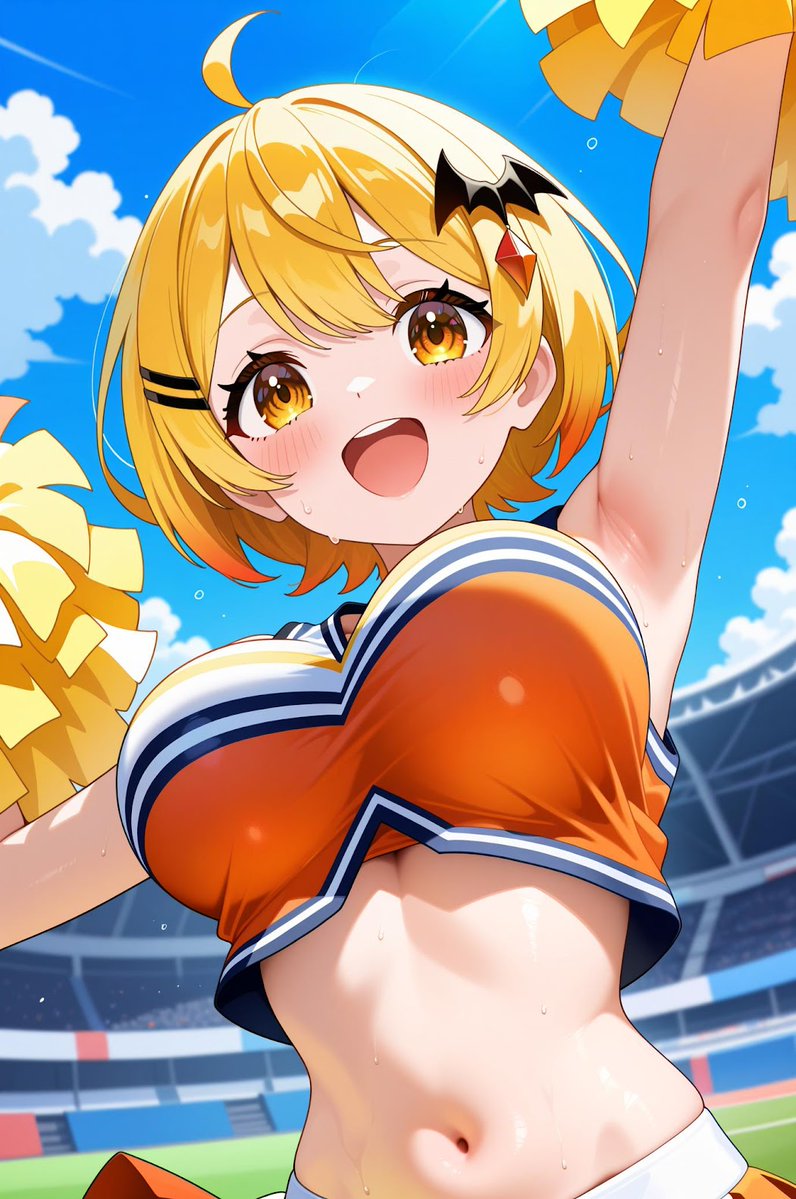 2026年3月27日
おはようございます(*- -)(*_ _)ペコリ
チアガール
夜空メル🌟
SFWイラスト

今日は以下の時間に投稿予定です。
12:00
15:00
17:30
20:30

今日も一日よろしくお願いします。

#L10N_art　
#AIart