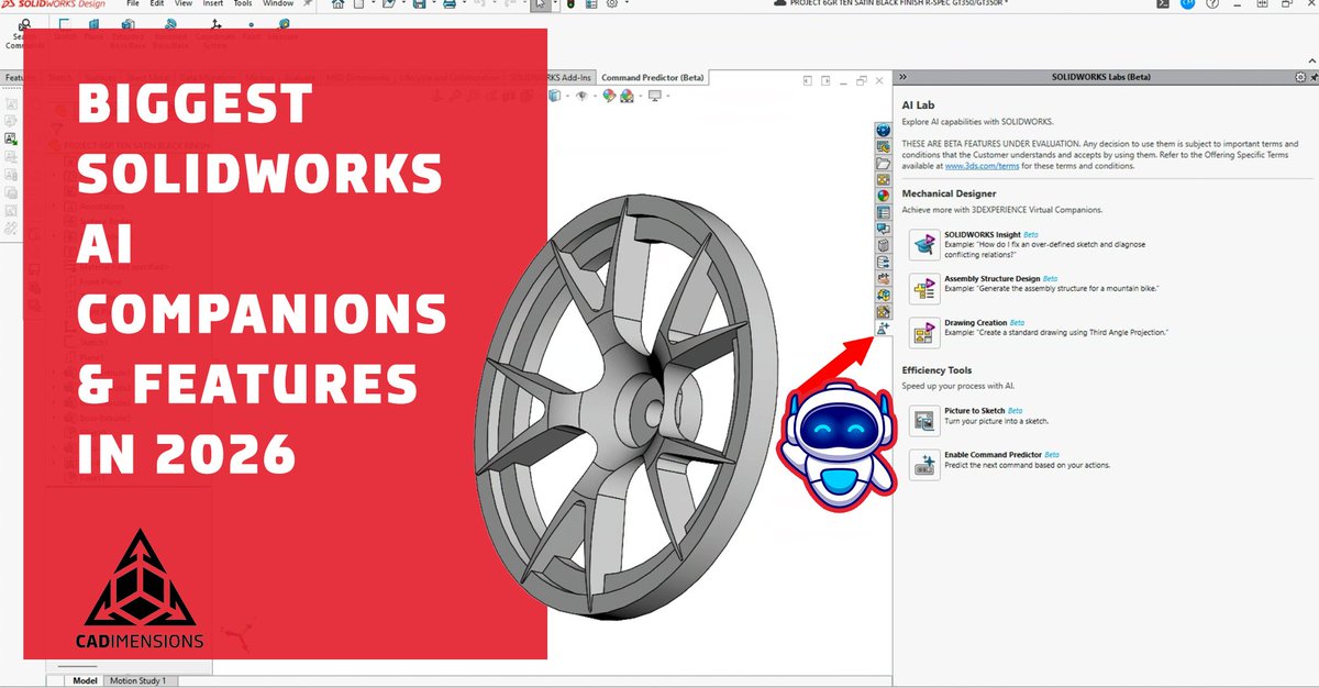 CADimensions's tweet image. 🗣️ Engineers chime in: Where do you see AI making the biggest impact in your design workflow? Where should it not be used?
With new AI companions like AURA, LEO, and MARIE, SOLIDWORKS is shifting the role of AI in design.
#SOLIDWORKS #AI #Engineering