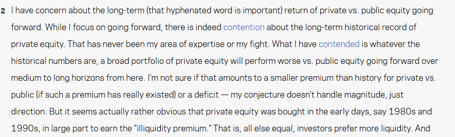 The great <a href="/CliffordAsness/">Clifford Asness</a> with a humble piece that properly dissects the reality of private markets.

The old days of ZIRP + American fat on companies are dead. These PE firms need to actually create value. Not just smush assets together. Very tough business.

And it's spread