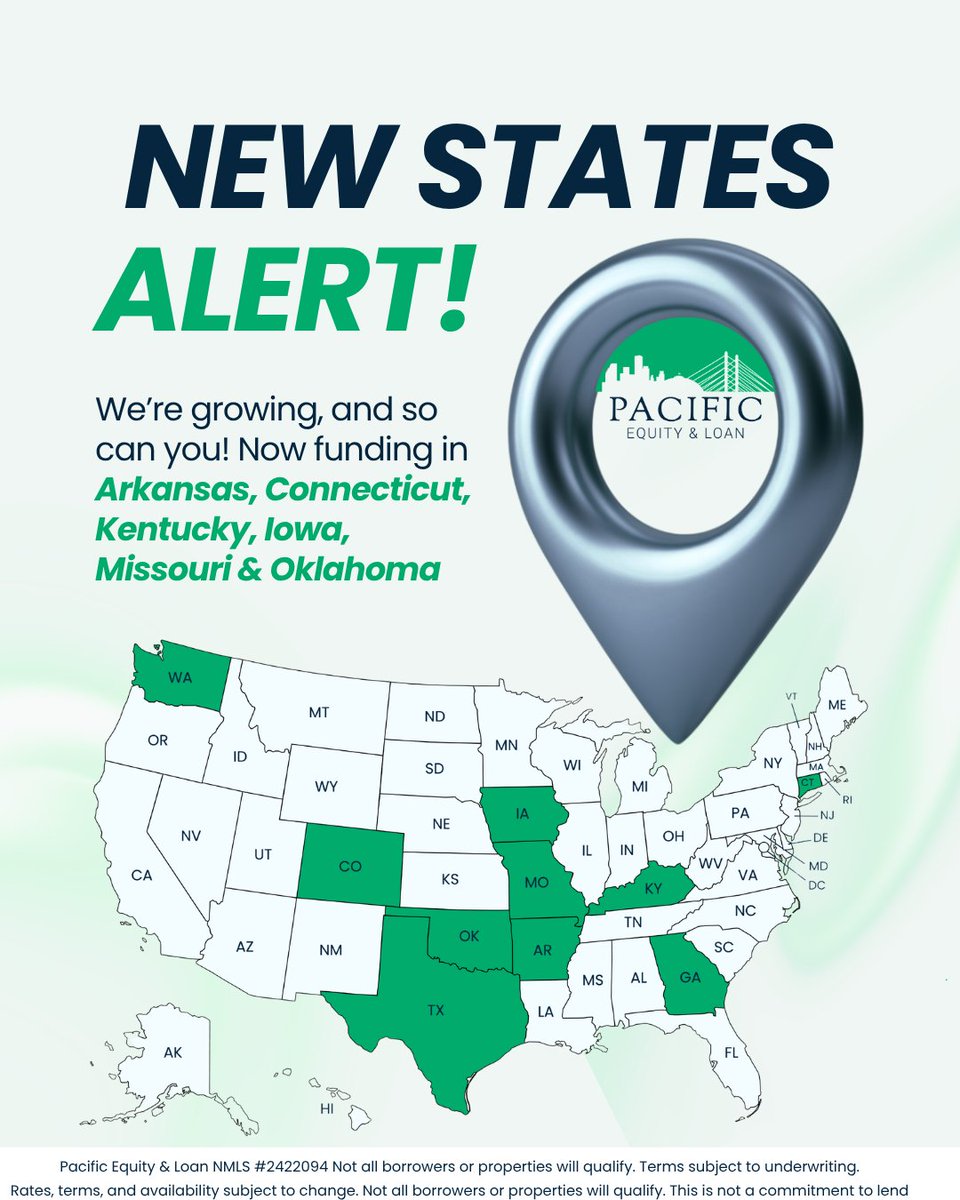pacificeal's tweet photo. Your next deal might be in a state we just opened 👀
PEAL is now funding in 6 new locations, and we’re ready to help you get started.

💬 Let’s talk about your next project.
#PEALFunding #RealEstateInvesting #NewOpportunities #FixAndFlipProjects #NewConstruction #HardMoneyLender https://t.co/O0XFiov1sl