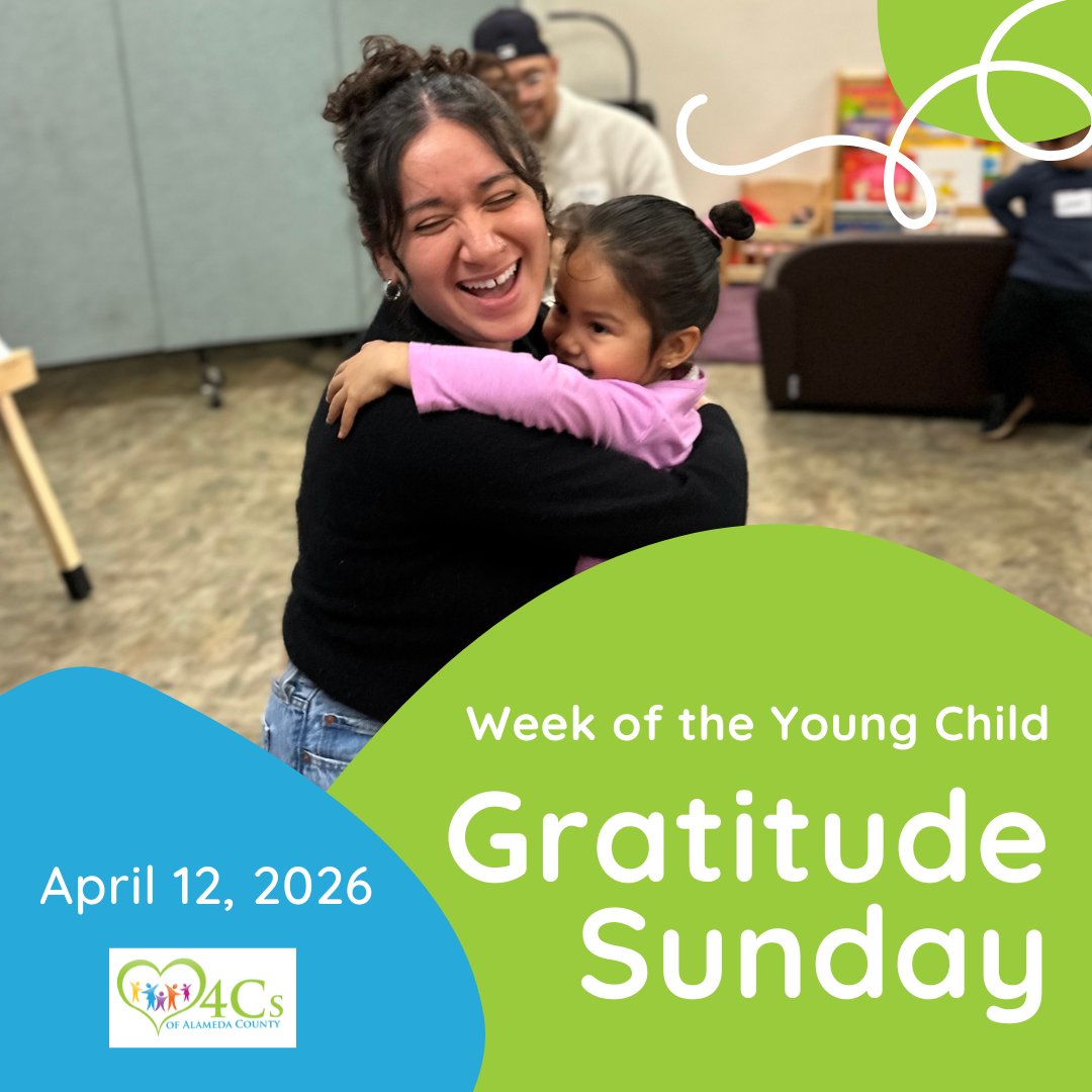 4CsofAlamedaCty's tweet image. #WeekoftheYoungChild's Show Gratitude Sunday is an excellent opportunity for you to thank for the 4Cs staff and child care providers for their support for families and children. Please make sure to let them know how much you appreciate all they do with a comment below.
