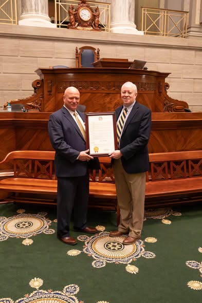 heliascatholic's tweet photo. Helias Catholic Varsity Volleyball players &amp; staff were invited to the Capitol on Feb. 26, 2026.  They were recognized on the Senate and House floors with resolutions for their state championship.  Governor Kehoe also honored them for their achievement.
#SaderShoutout https://t.co/qtLDkAI7UV