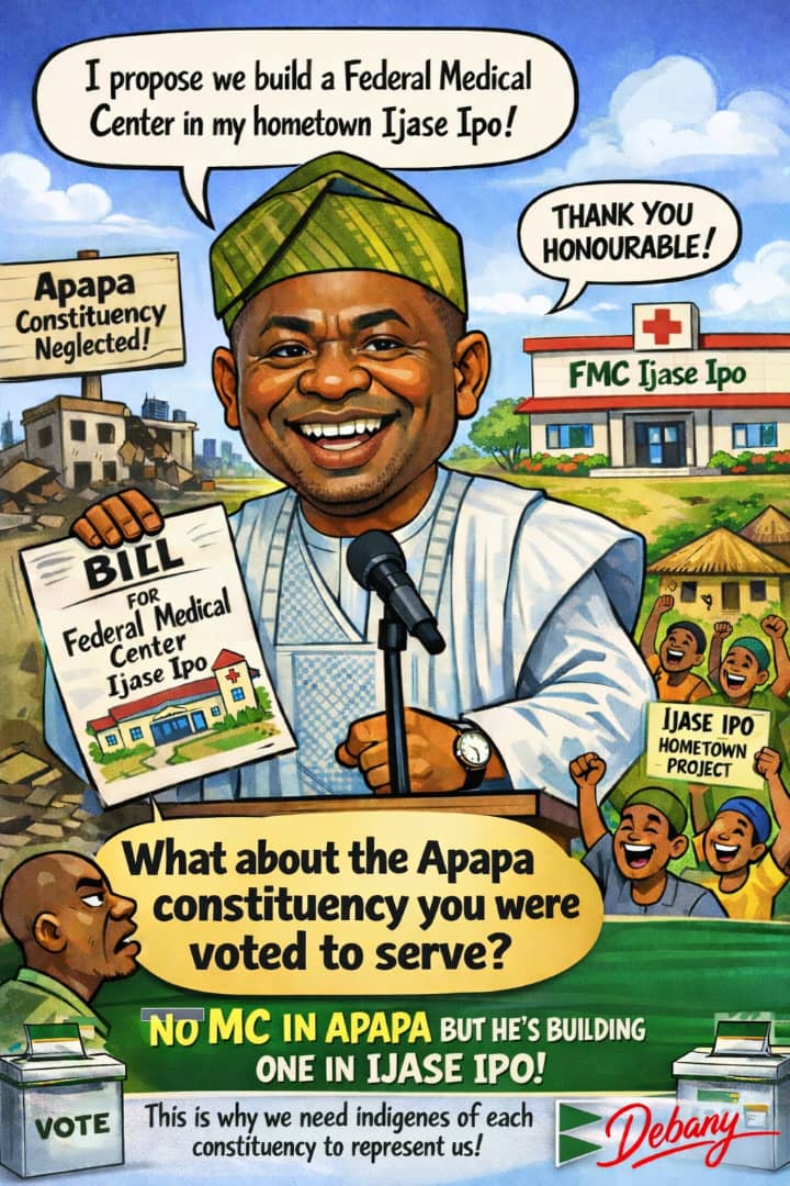 DebanyOflagos's tweet photo. This and many other instances are reasons we should consider voting indigenes of a particular place into elective positions. Imagine Hon. Adedayo Adesola, repng Apapa Fed Const, moved a motion to establish a  FMC in his hometown, Ajase-Ipo, to the detriment of his constituency. https://t.co/sukbRxrE27
