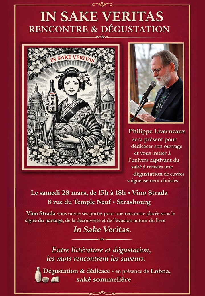 Ed_Asterion's tweet photo. Ce samedi, rencontrez l'auteur Philippe #Liverneaux et son épouse Lobna, Saké sommelière. Un après-midi dédié au saké, entre dédicace et dégustation !
#ÉditionsAstérion #Strasbourg #VinoStrada #InSakeVeritas #Littérature 🍶📚 👇👇👇 https://t.co/ieBWntIU8x