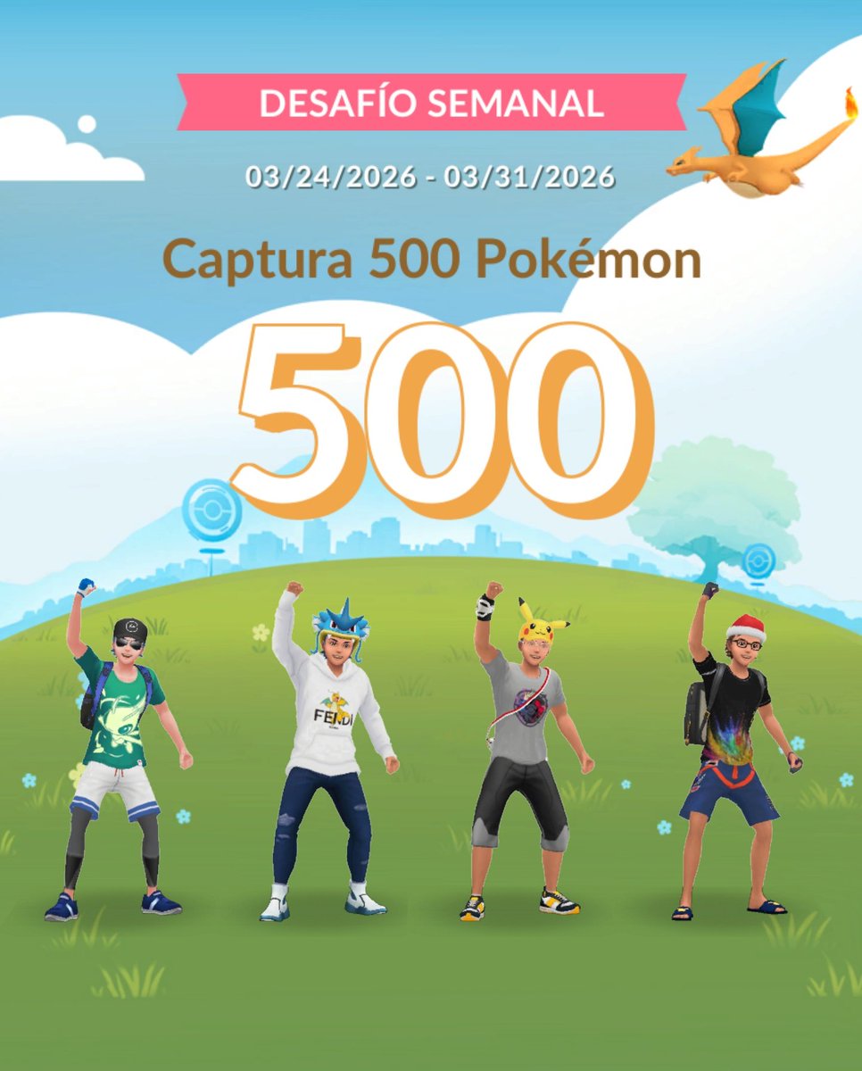 FitomanTreZ's tweet photo. ¡Hemos completado el desafío semanal! ¡Únete de nuevo a mi equipo la próxima semana!
¡Únete a la diversión de Pokémon GO! https://t.co/M7q2SpZuwi https://t.co/otqEKbmxZC