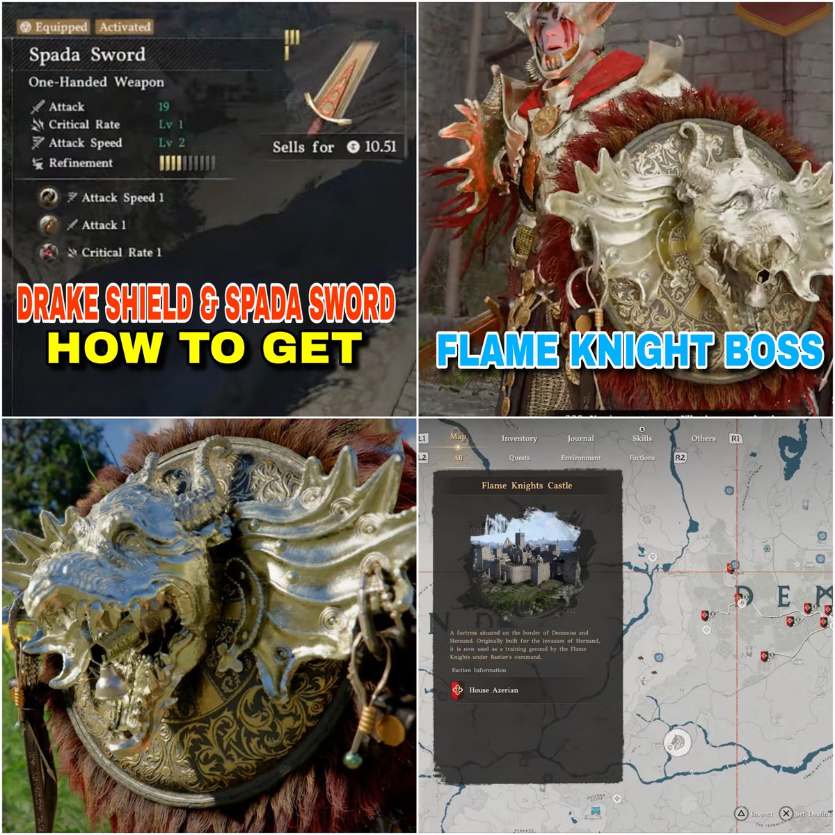 Crimson Desert Tips &amp; Tricks #28

How to get Drake Shield &amp; Spada Sword in Crimson Desert:

🟢 The Flame Knight boss will not appear until you have progressed far enough in the main story. If you reach the castle and the boss is not there, continue with the story missions first.