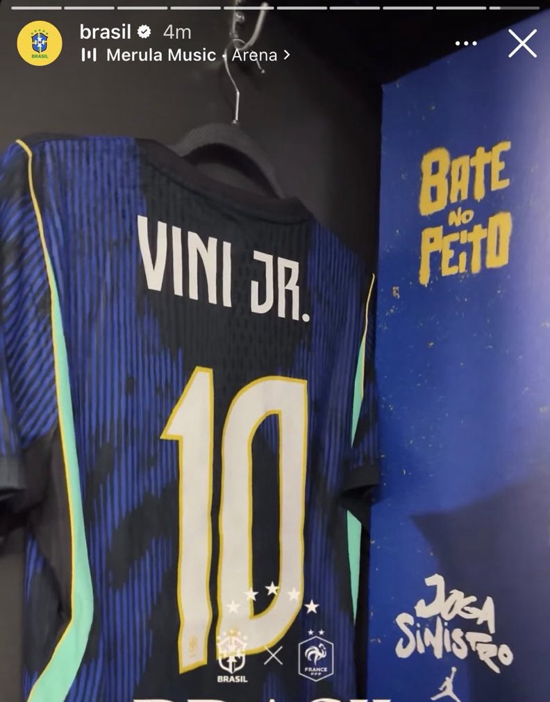 Vini Jr é o camisa 🔟 da Seleção Brasileira! 🇧🇷